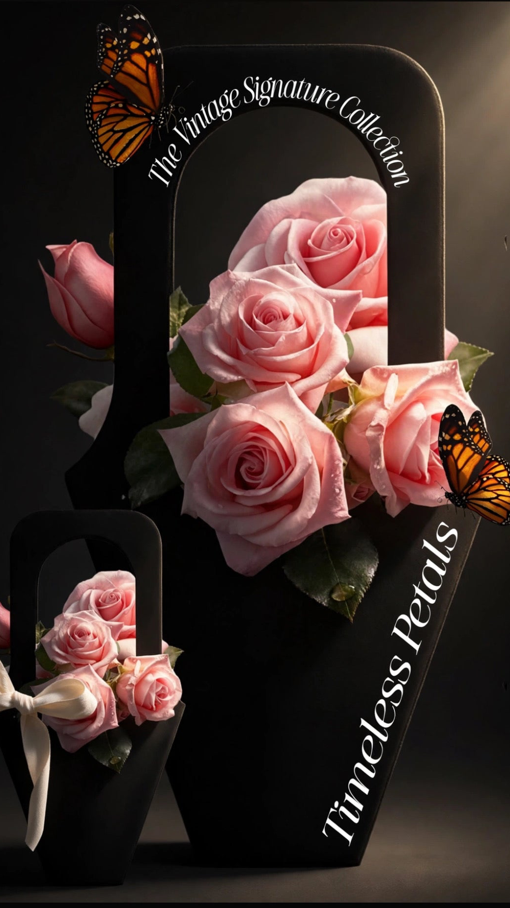 Timeless Petals Mini Floral Bouquet Stand (black)